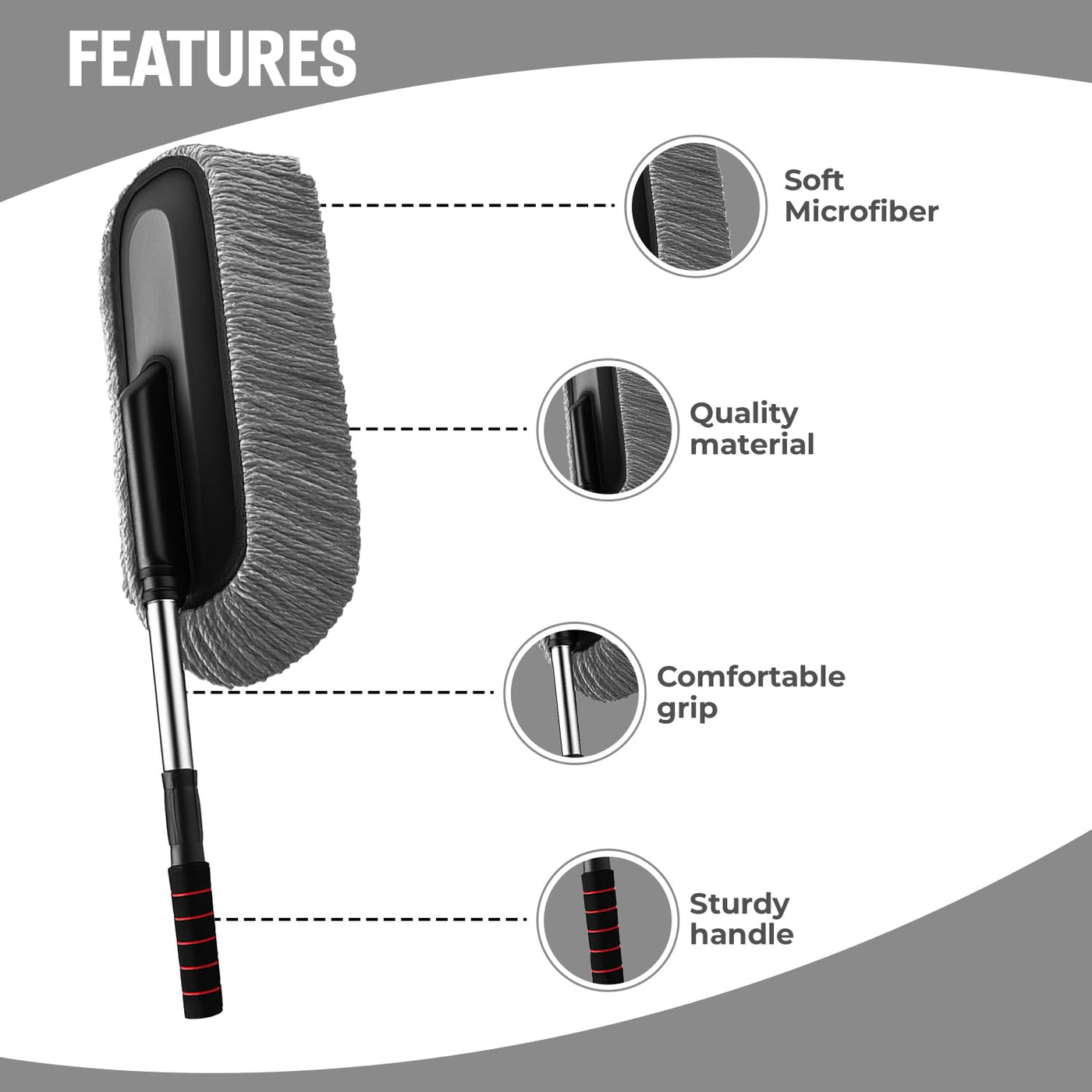 FlexGrips™ Microfiber Car Duster